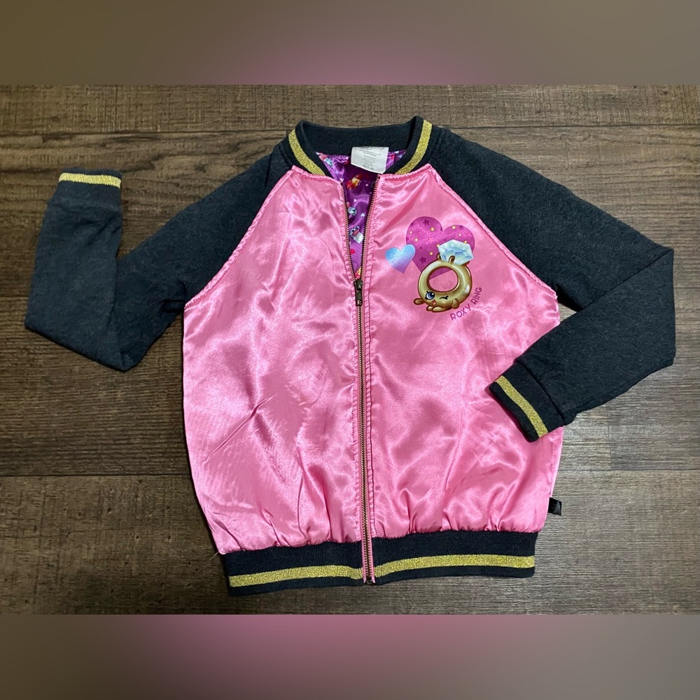 Shopkins Girls Pink Bomber Jacket  Sise M 7/8